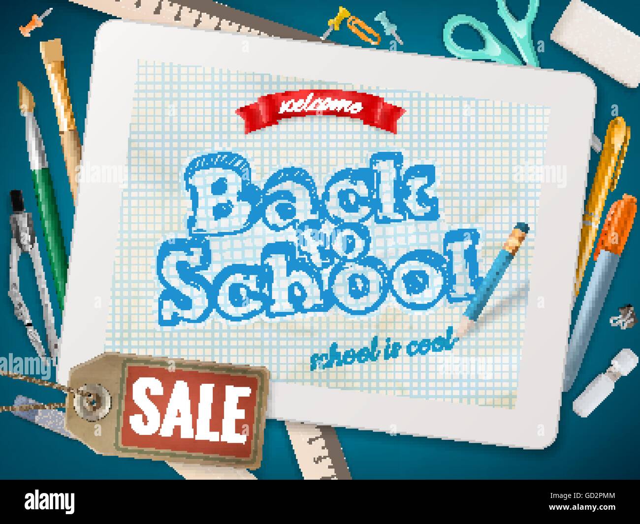 Back to School sale background. EPS 10 Stock Vector Image & Art - Alamy