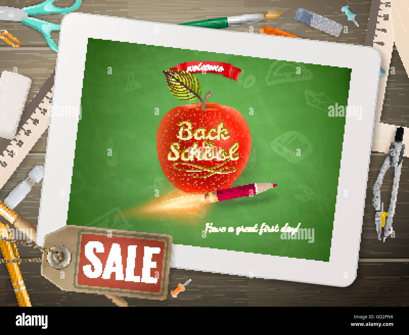 Back to School sale background. EPS 10 Stock Vector Image & Art - Alamy