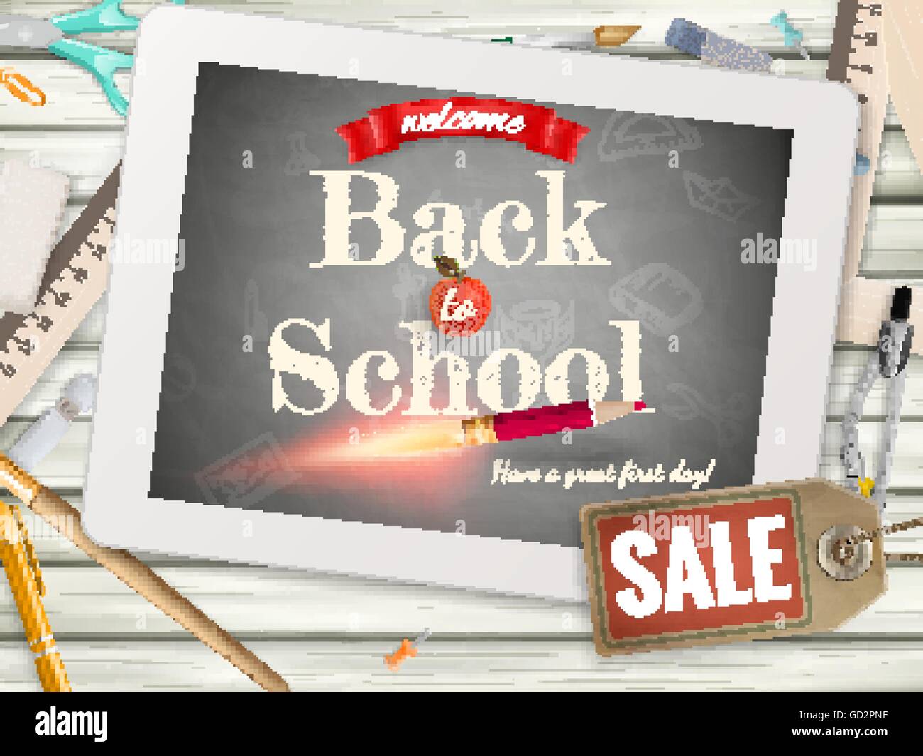 Back to School sale background. EPS 10 Stock Vector Image & Art - Alamy