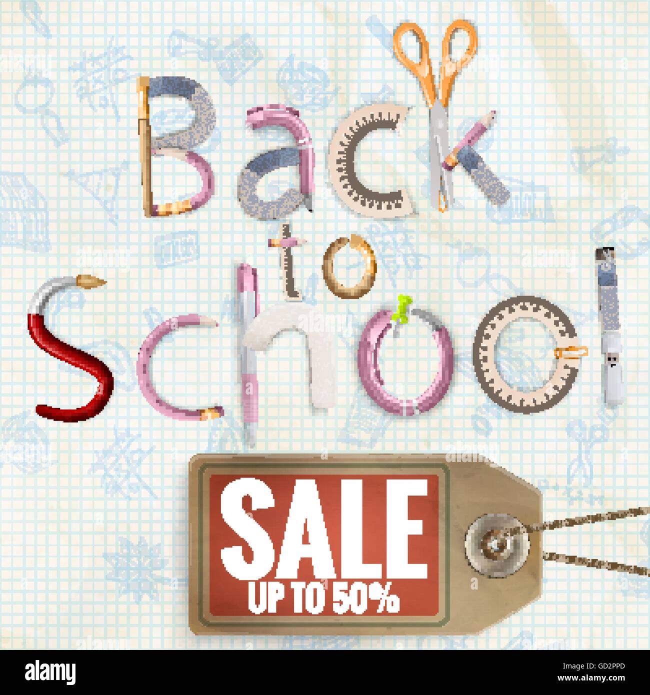 Back to School sale background. EPS 10 Stock Vector Image & Art - Alamy