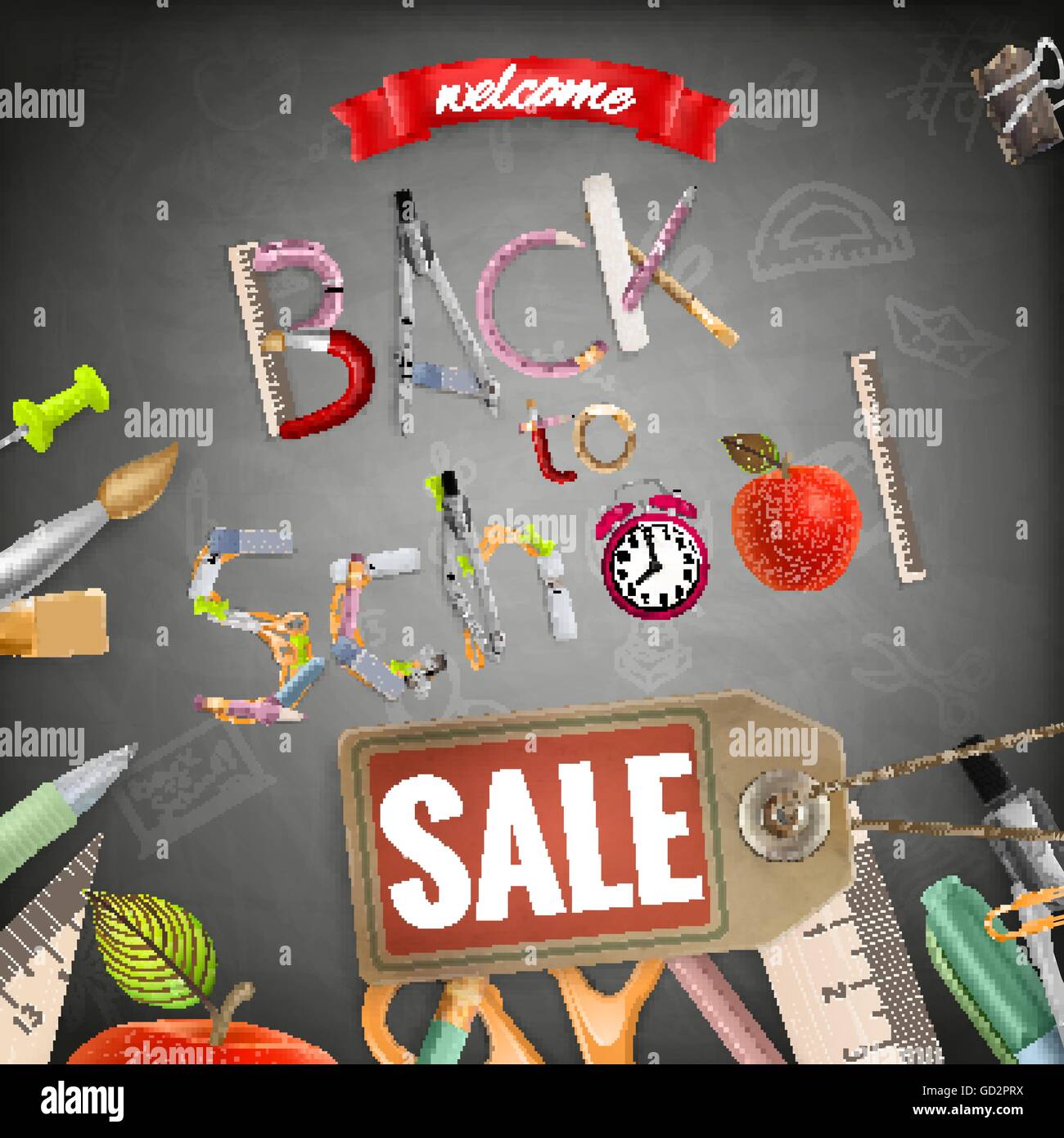 Back to School sale background. EPS 10 Stock Vector Image & Art - Alamy