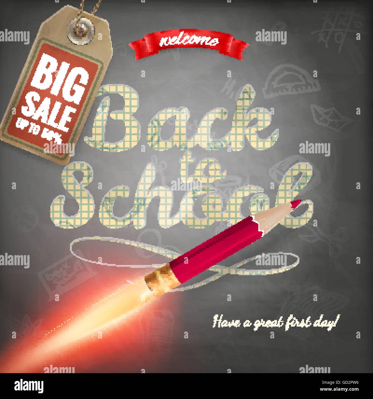 Back to School sale background. EPS 10 Stock Vector Image & Art - Alamy