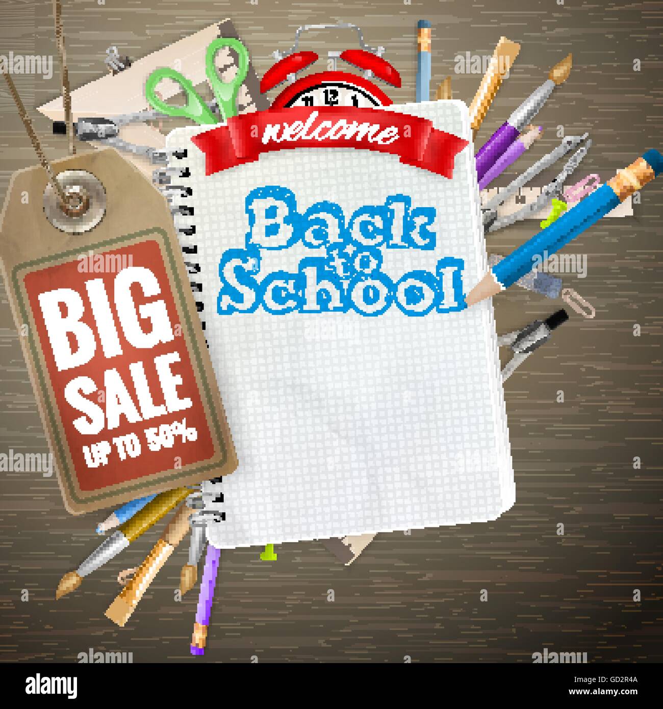 Back to School sale background. EPS 10 Stock Vector Image & Art - Alamy