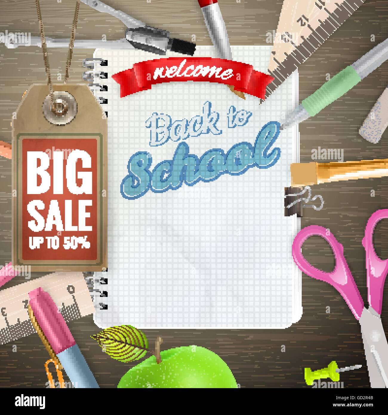 Back to School sale background. EPS 10 Stock Vector Image & Art - Alamy