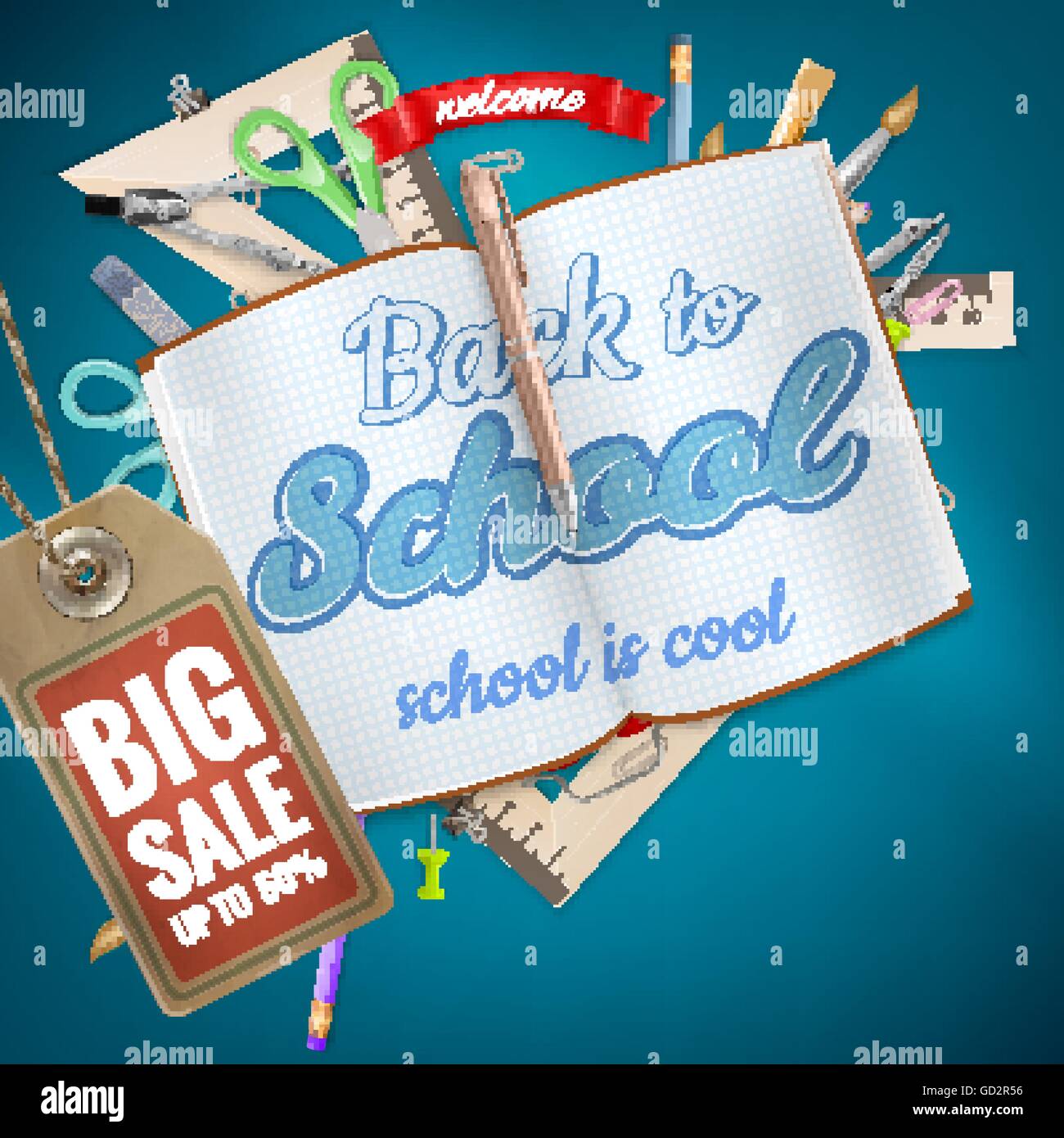 Back to School sale background. EPS 10 Stock Vector Image & Art - Alamy