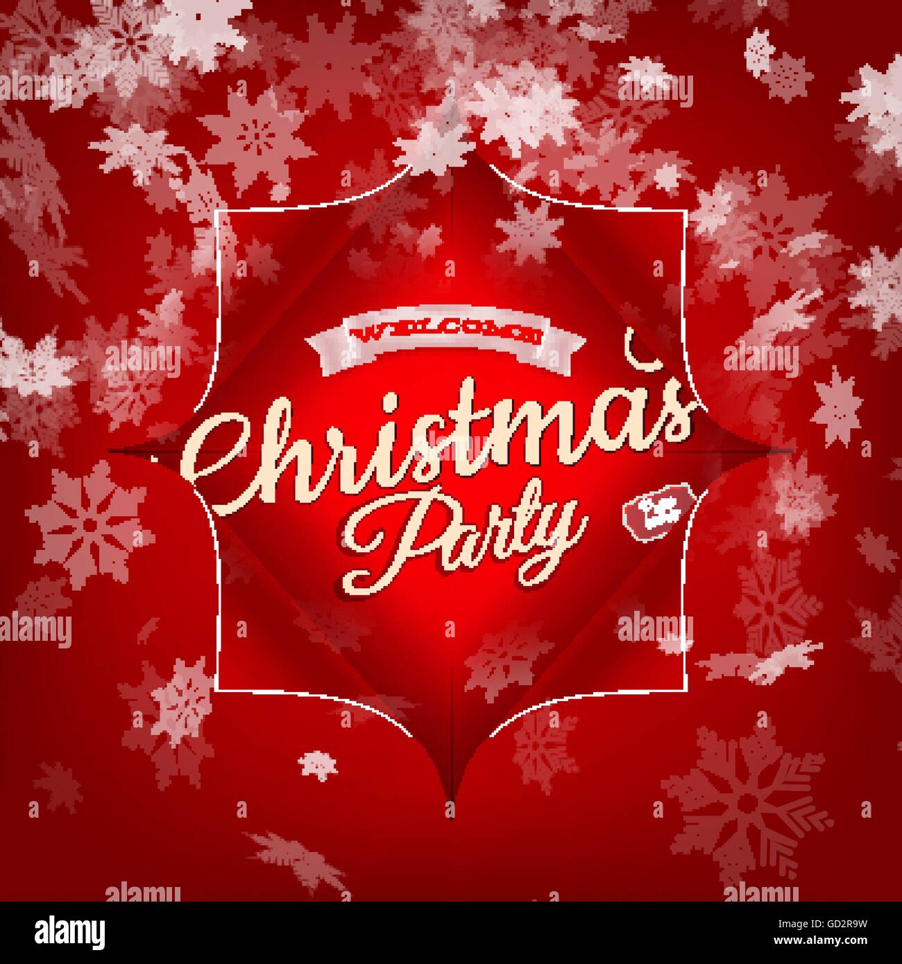 Merry Christmas Party invitation template. EPS 10 Stock Vector