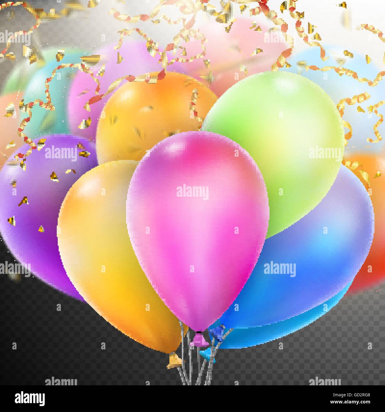 Colorful Balloons with confetti. EPS 10 Stock Vector Image & Art - Alamy