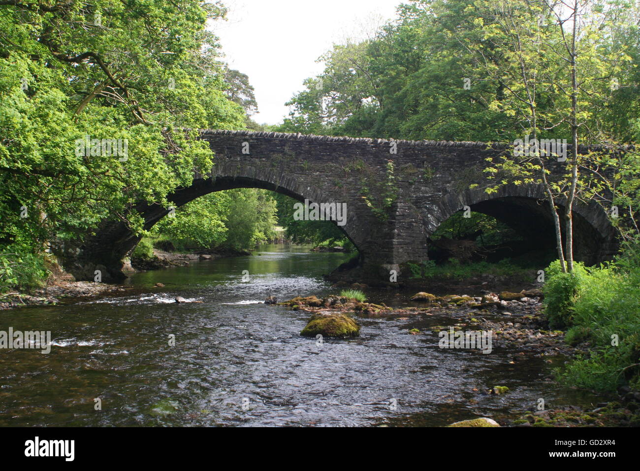 Clappersgate Bridge over the River Brathay by Ambleside Stock Photo