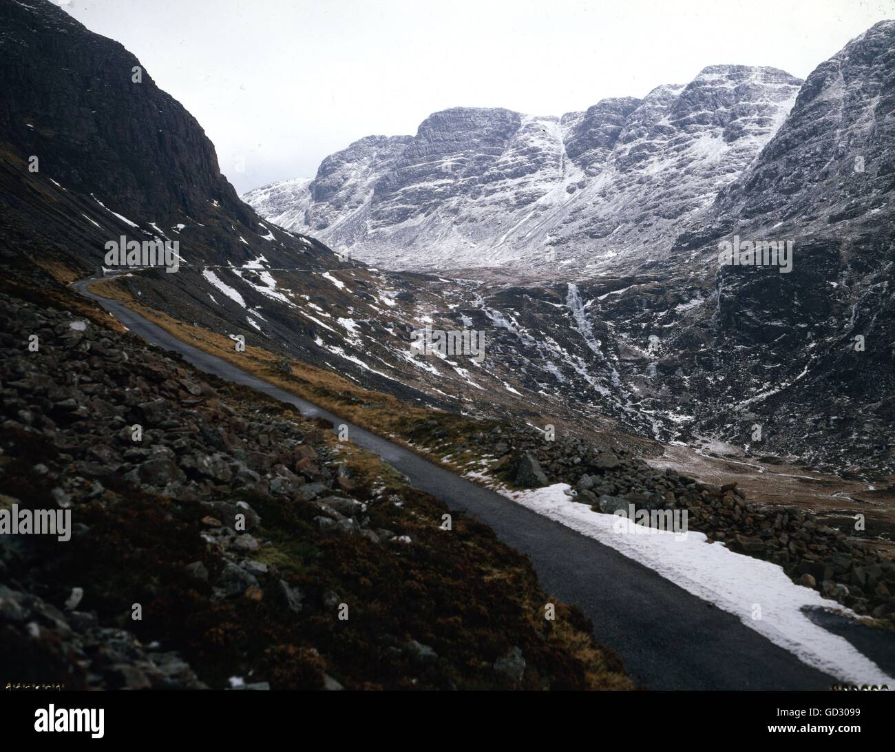 Scotland, Ross. Bealach nam Ba (Pass of the cattle). Nearest approach to an Alpine Pass in Britain. At 2,0524ft and 1 in 4 in pl Stock Photo