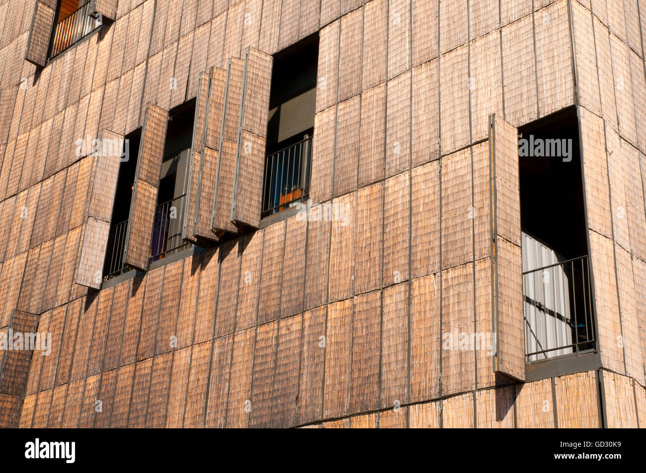 Facade of Bambu building. PAU Carabanchel, Madrid, Spain. Stock Photo