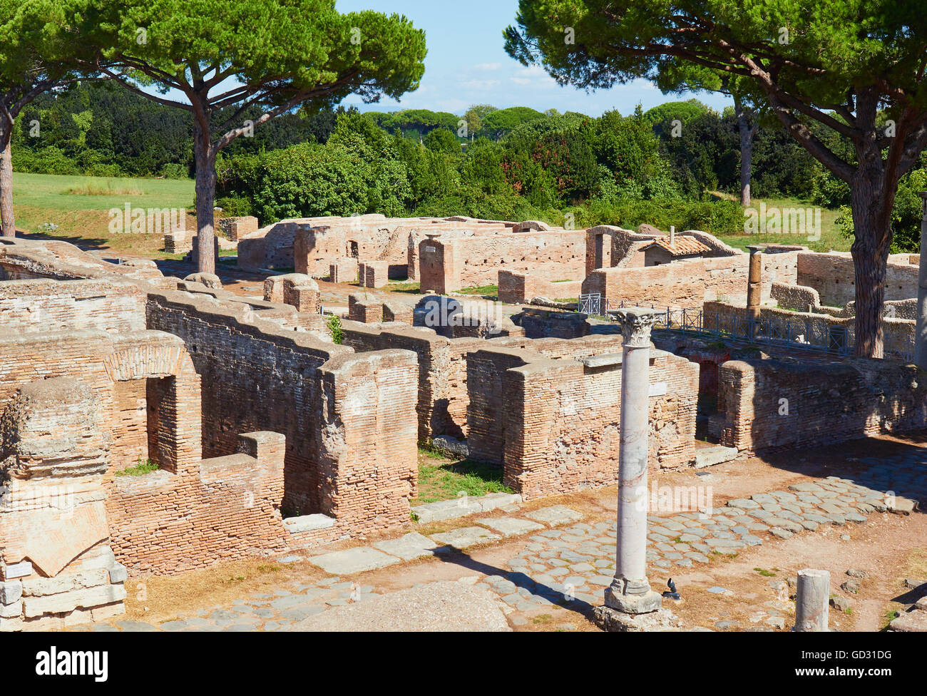 Ruins of Rome's ancient port Ostia Antica Lazio Italy Europe Stock ...