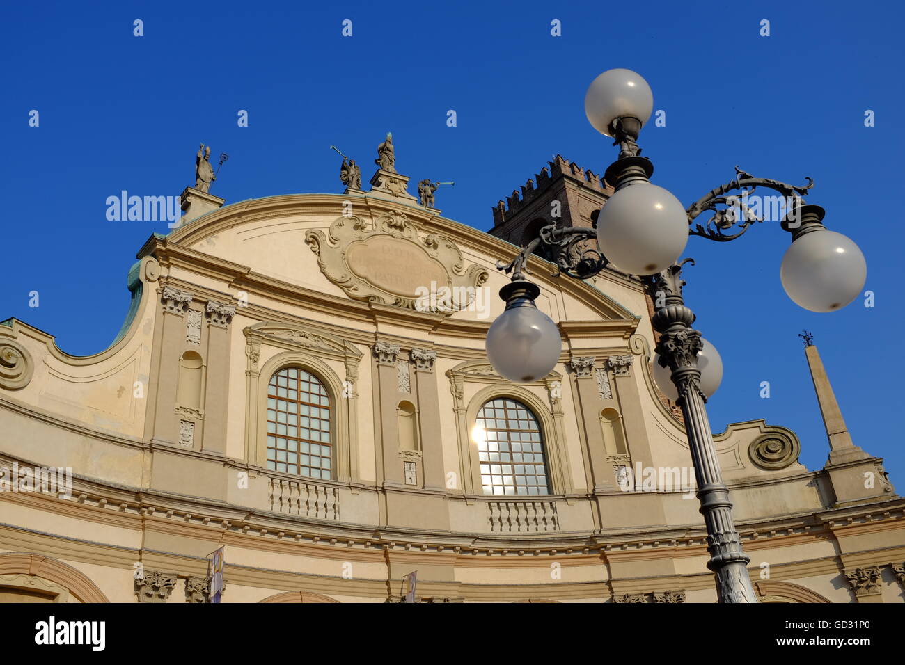A view of the Vigevano Cathedral, a baroque joy of italian architecture Stock Photo