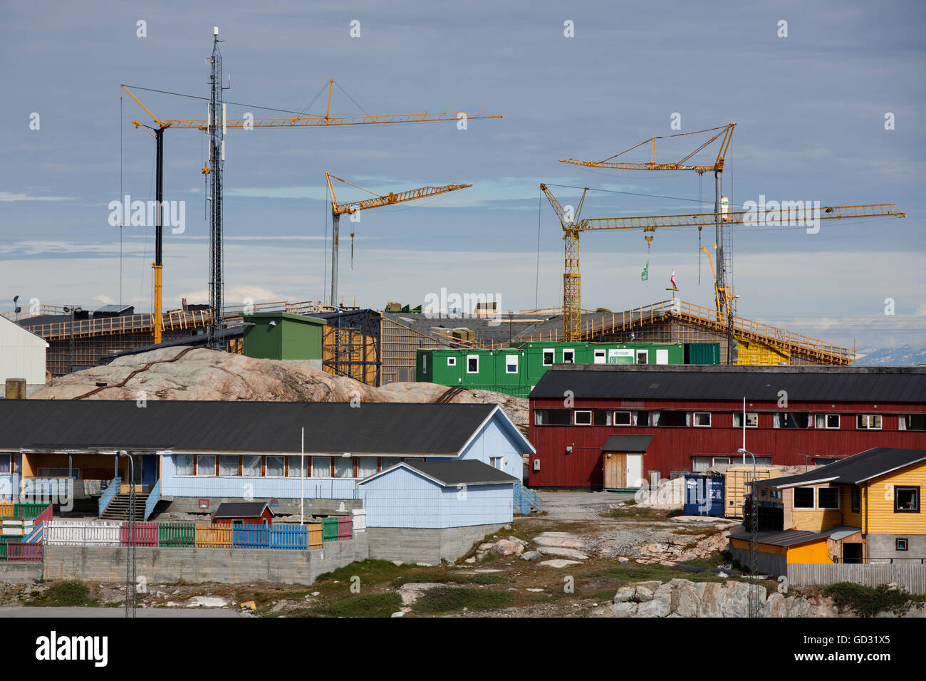 Construction on a new school, Ilulissat, Greenland Stock Photo