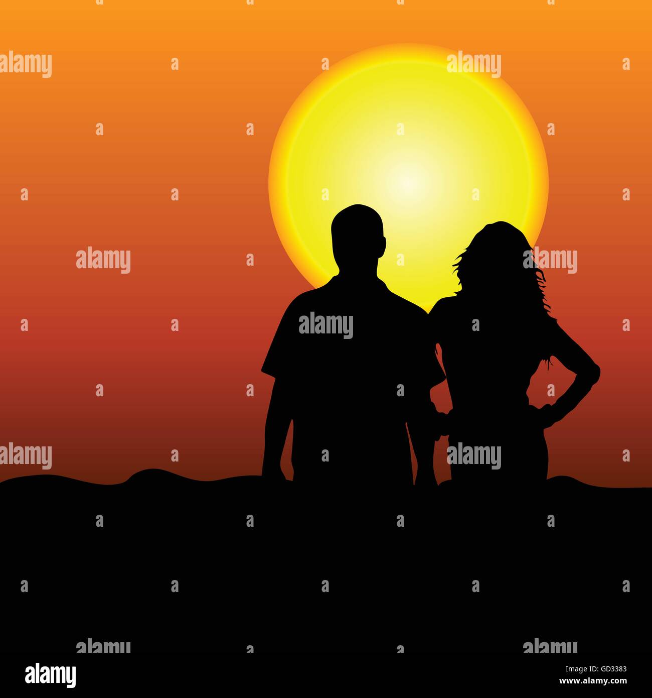 couple in the nature vector illustration Stock Vector Image & Art - Alamy