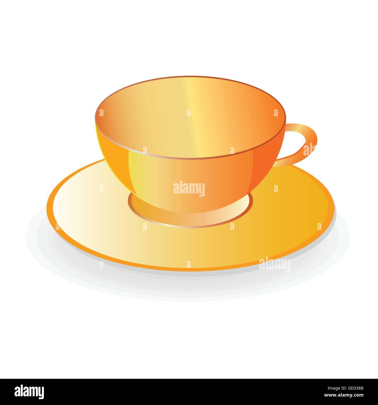 cup for coffee in orange color on white background Stock Vector Image ...