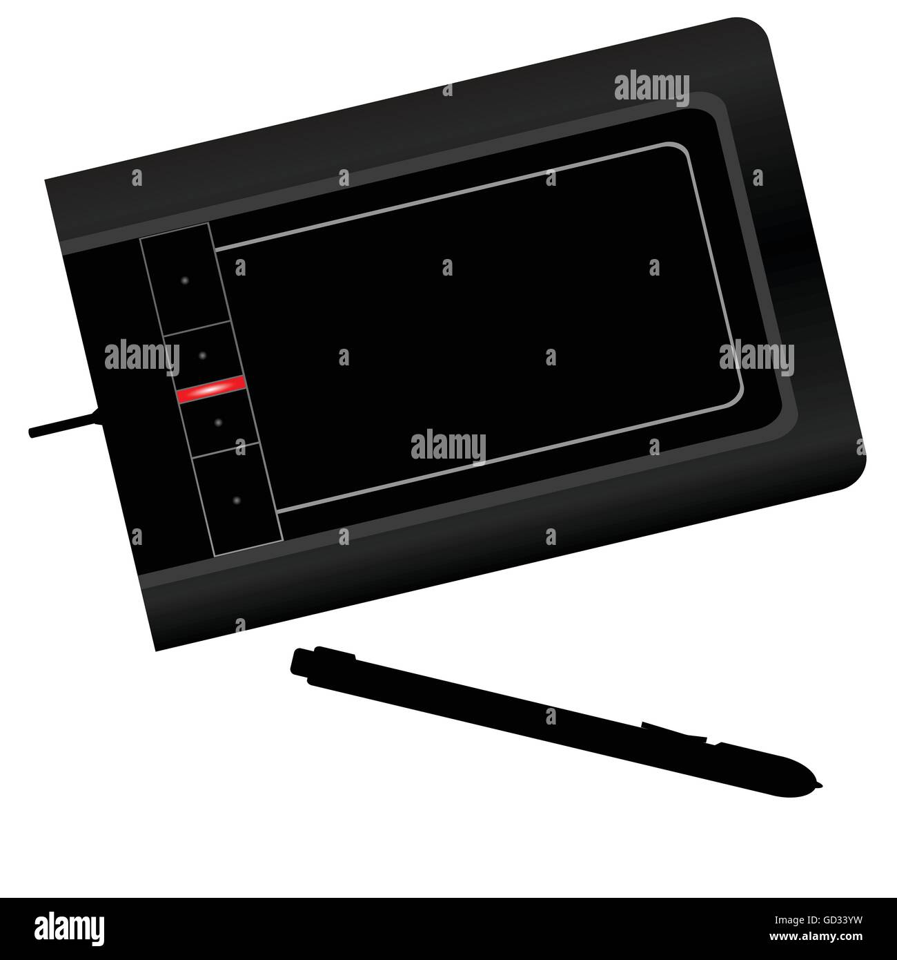 graphic tablet black vector art illustration on white background Stock ...
