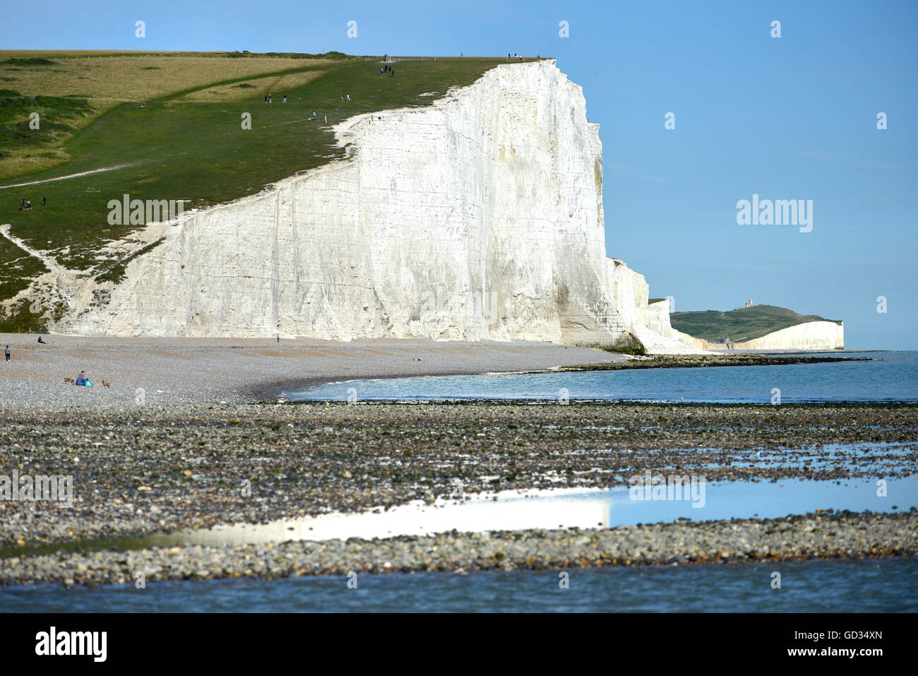 The iconic view of the English coast, Seven Sisters chalk cliffs, East  Sussex Stock Photo - Alamy