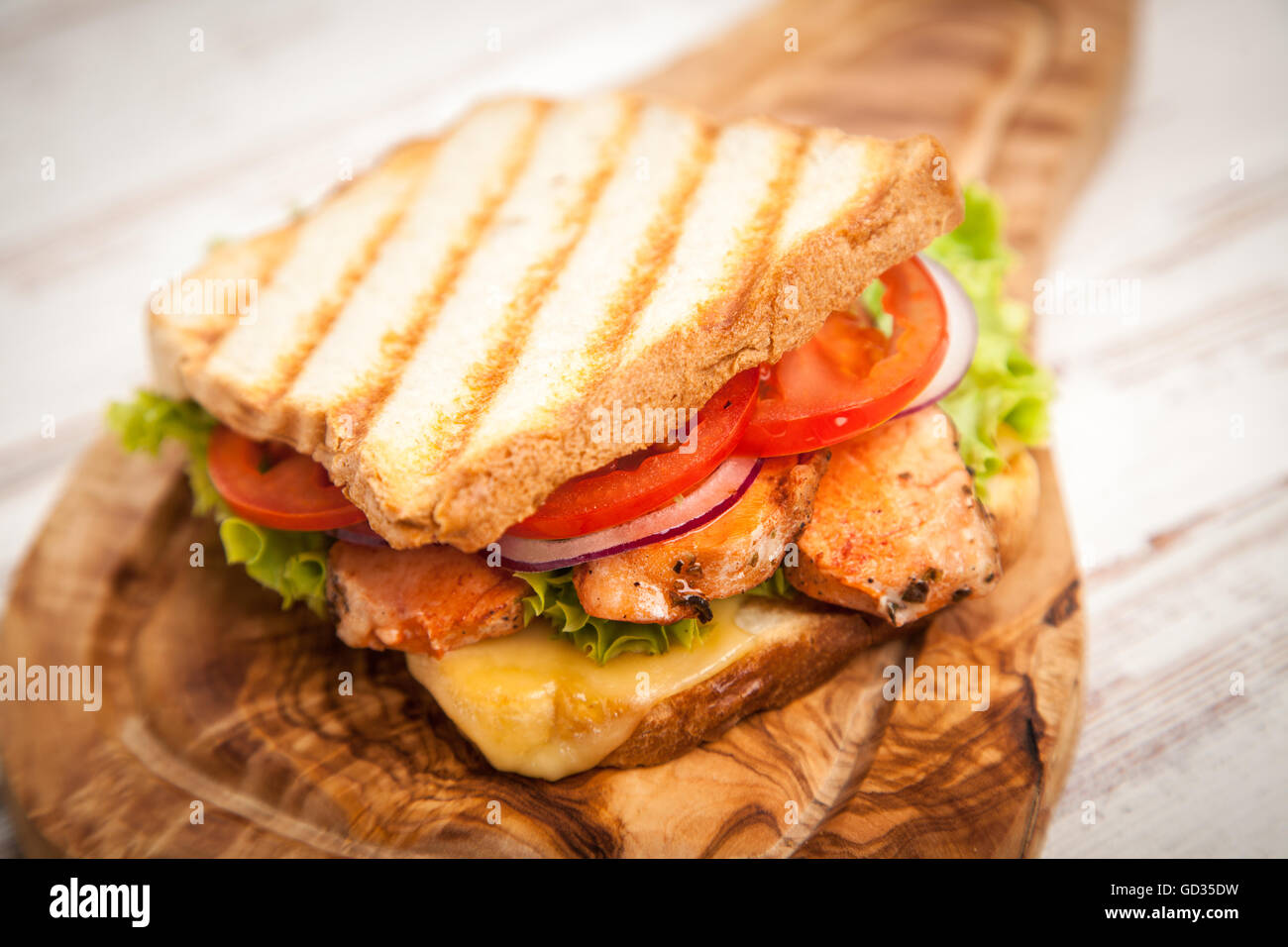 Grilled chicken sandwich Stock Photo Alamy