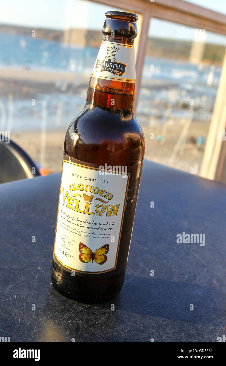 A bottle of beer called Clouded Yellow named after the butterfly brewed