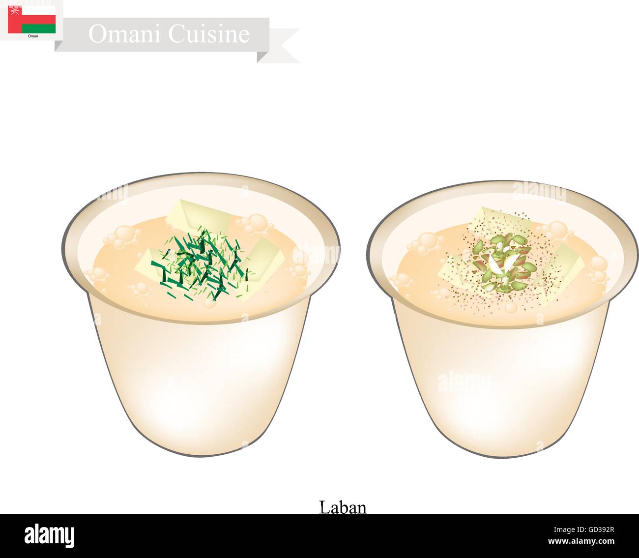 Omani Cuisine, Laban or Fermented Milk. One of The Most Popular Drink