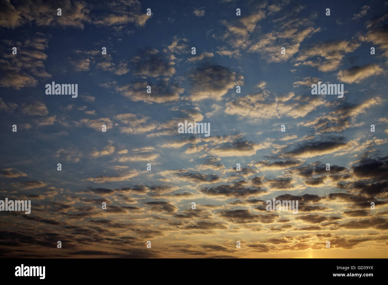 Sunrise.Color clouds.Ukraine Stock Photo