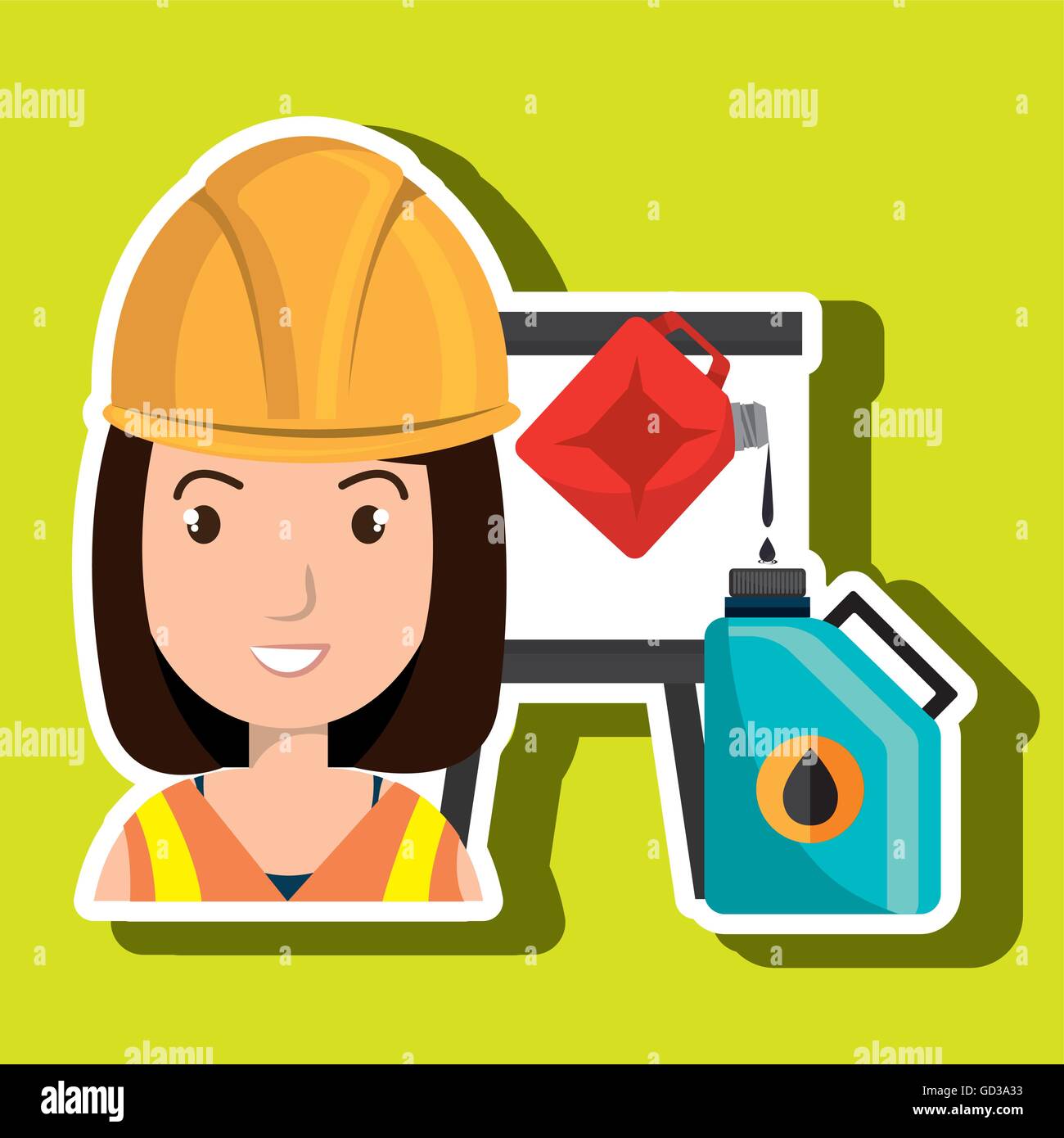 woman with oil isolated icon design Stock Vector