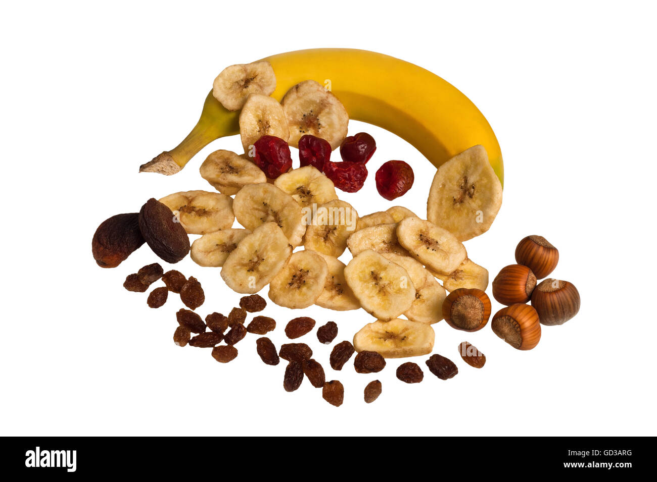 Dried fruits mix isolated on white Stock Photo Alamy