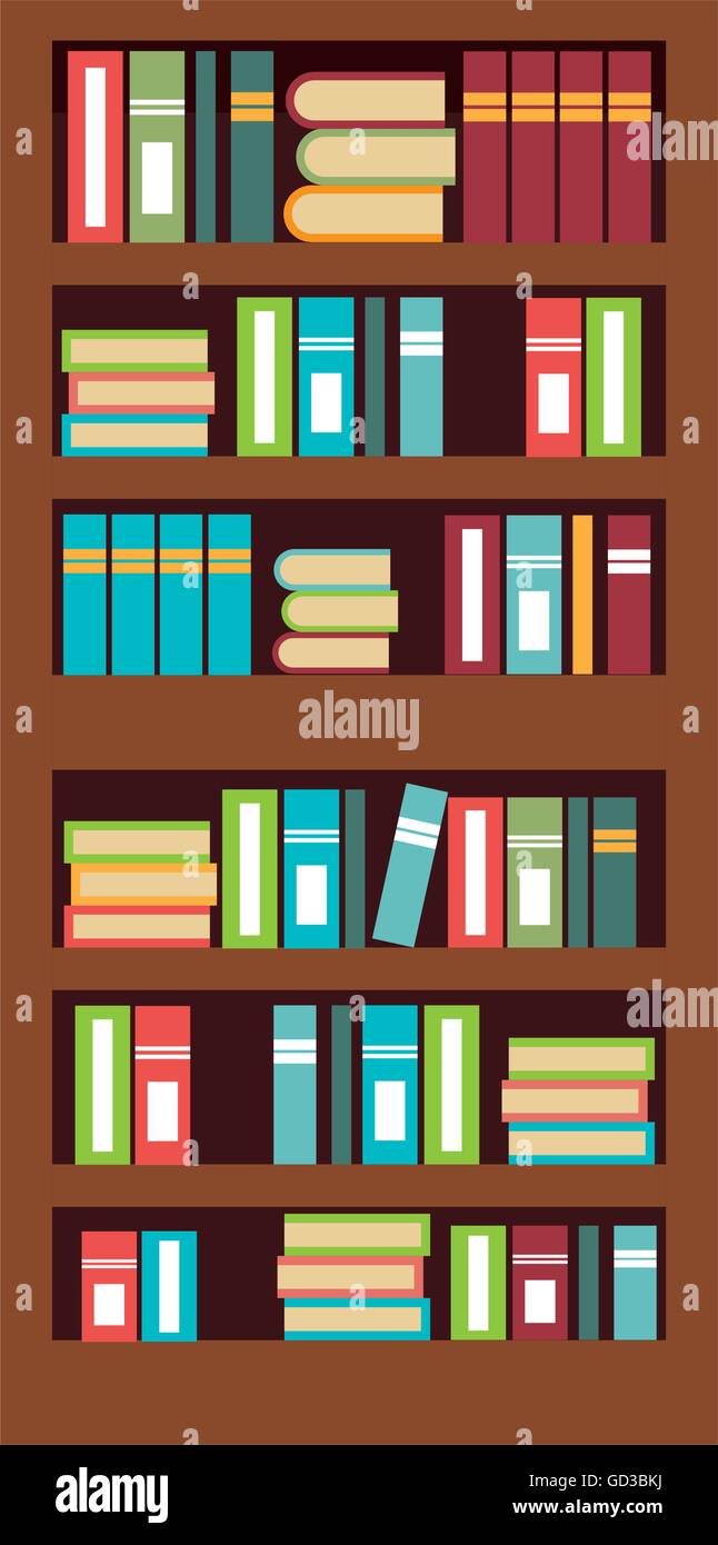 Home Library with books isolated flat icon, vector illustration Stock ...