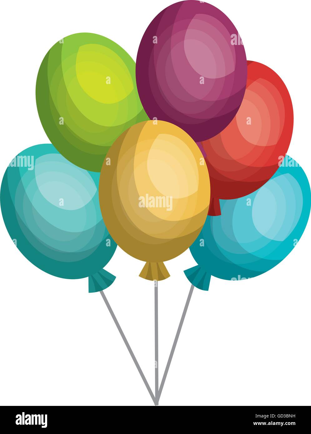 Colorful air balloons isolated flat icon Stock Vector Image & Art - Alamy