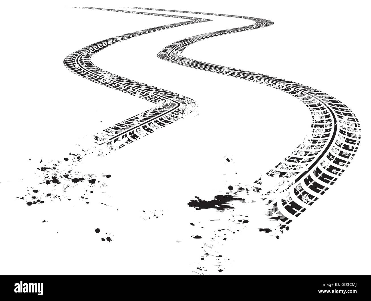 Tire tracks vector Stock Vector Image & Art Alamy