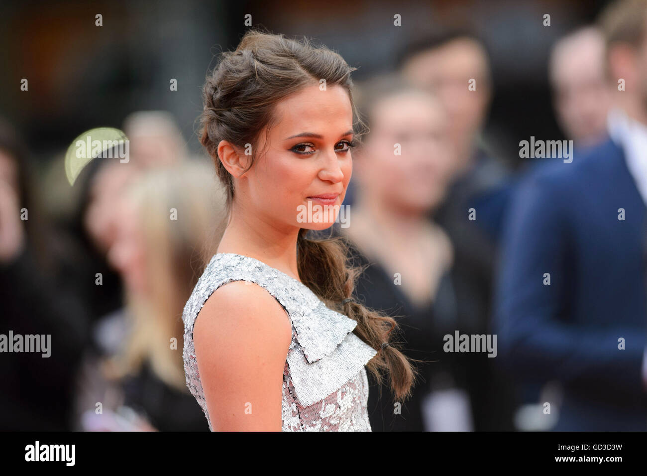 Alicia Vikander attending the European premiere of Jason Bourne held at Odeon Cinema in Leicester Square, London. Stock Photo