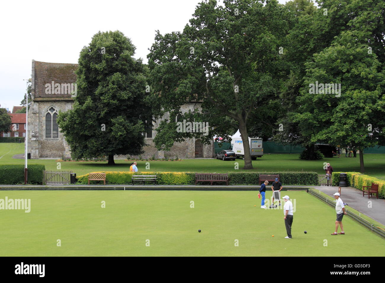 Chichester Bowling Club, Priory Park, West Sussex, England, Great Britain, United Kingdom, UK, Europe Stock Photo