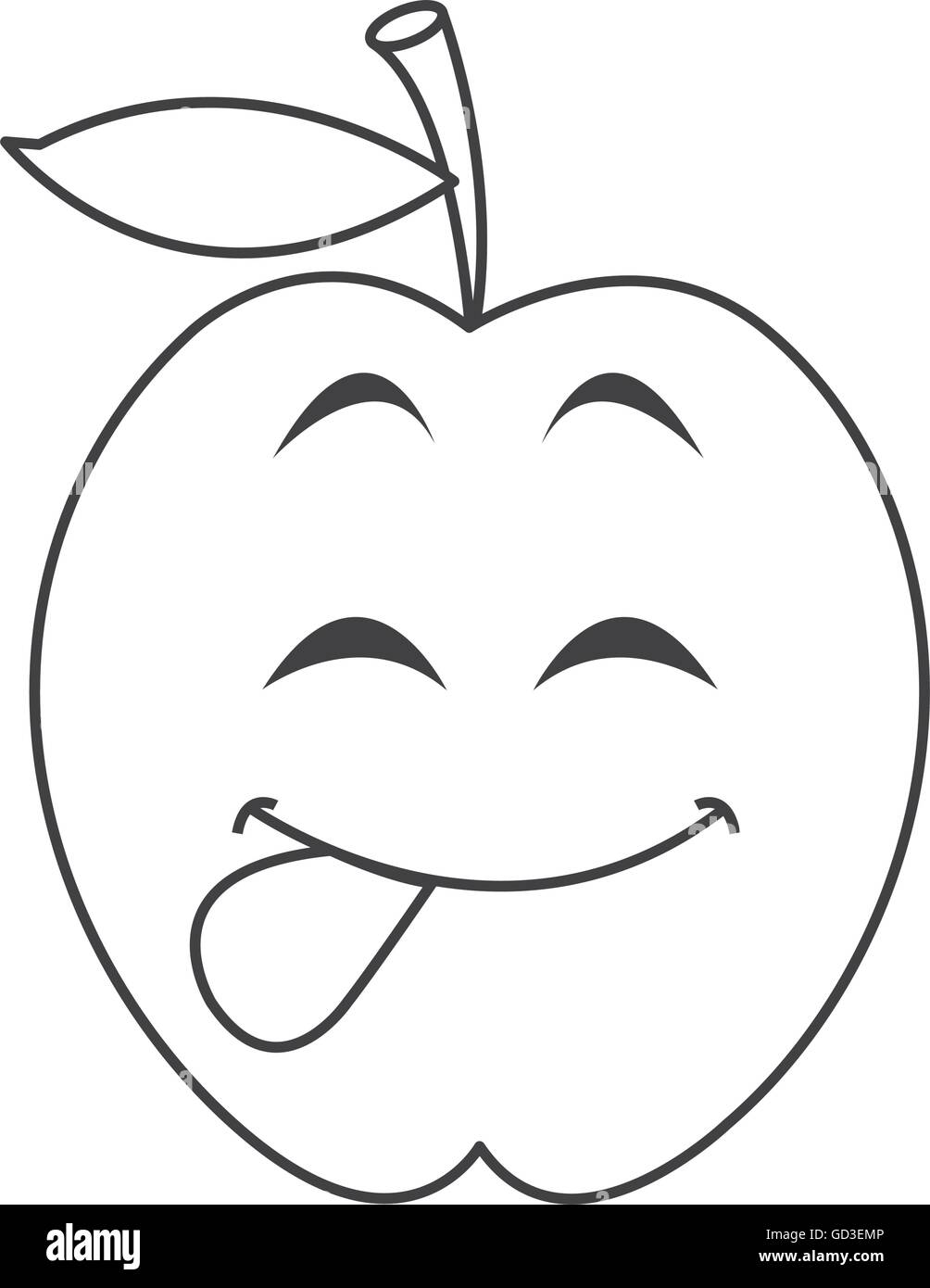 cute tongue out apple cartoon icon Stock Vector Image & Art - Alamy