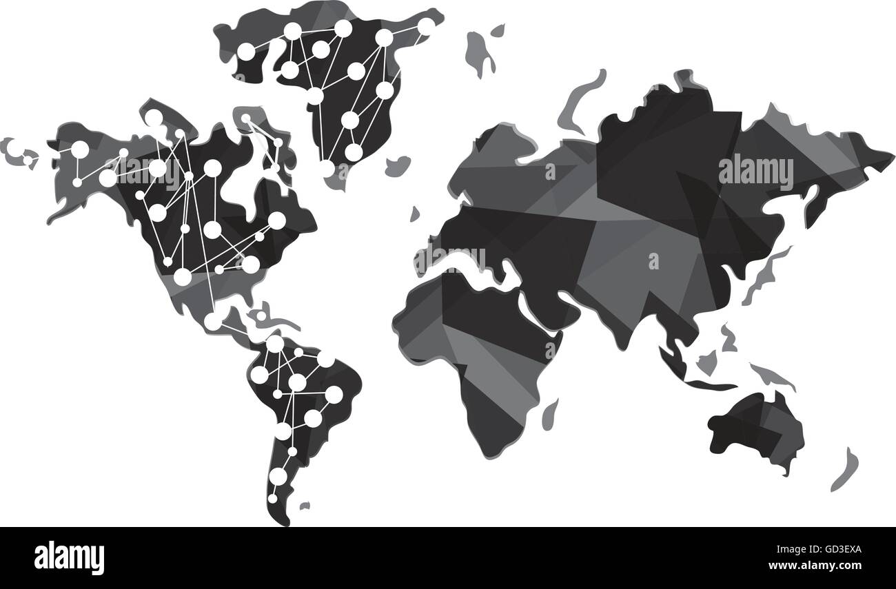 geometric texture world map icon Stock Vector Image & Art - Alamy