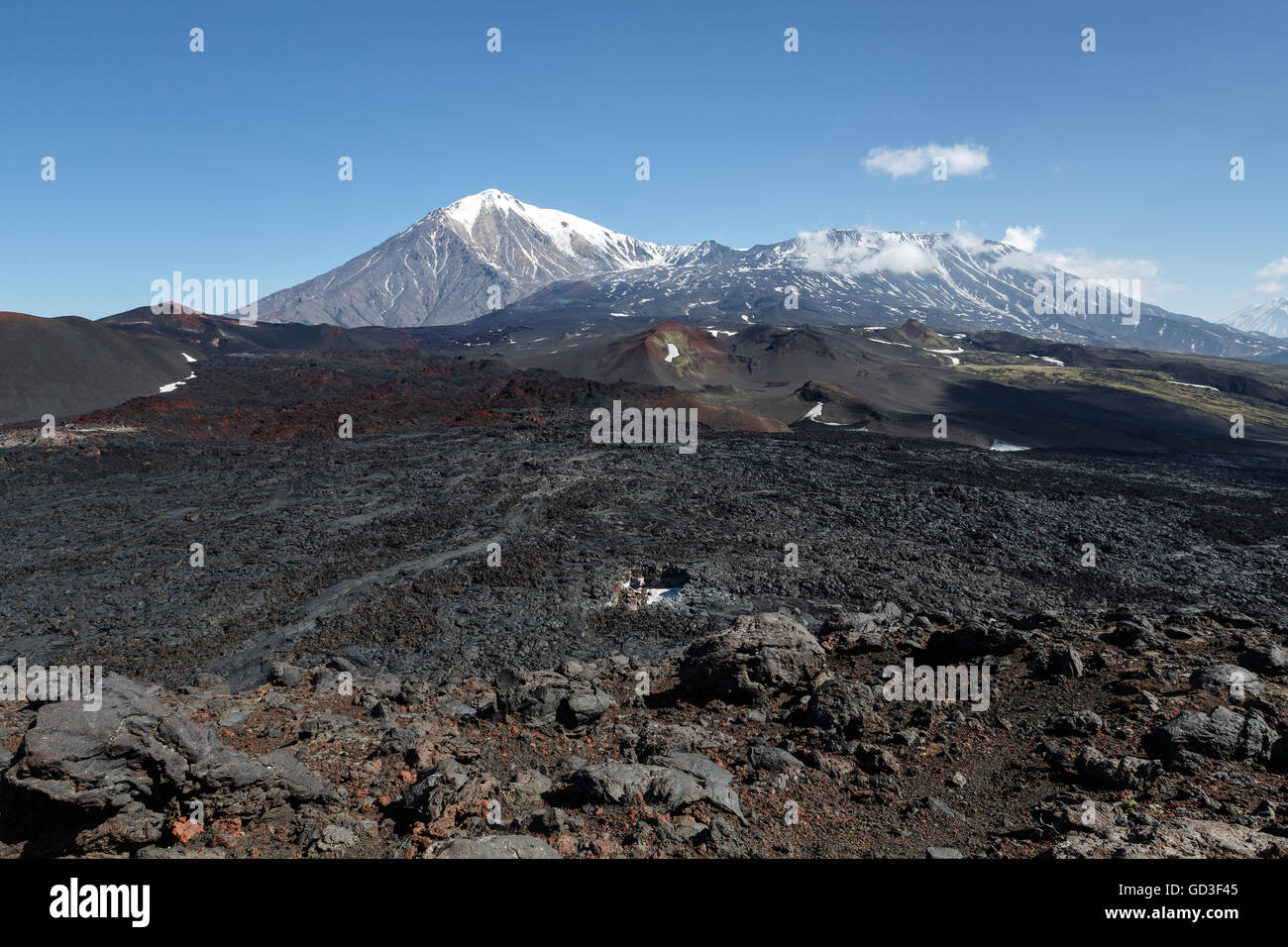 Volcanic landscape of Kamchatka: Tolbachik Volcanic Massif - cone of ...