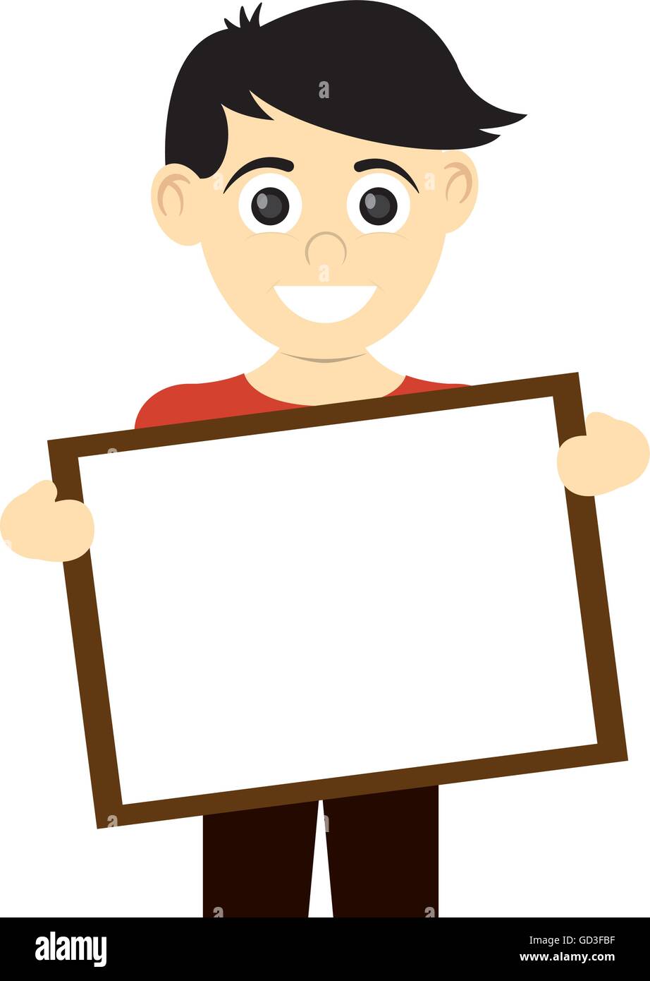 happy boy holding board icon Stock Vector Image & Art - Alamy
