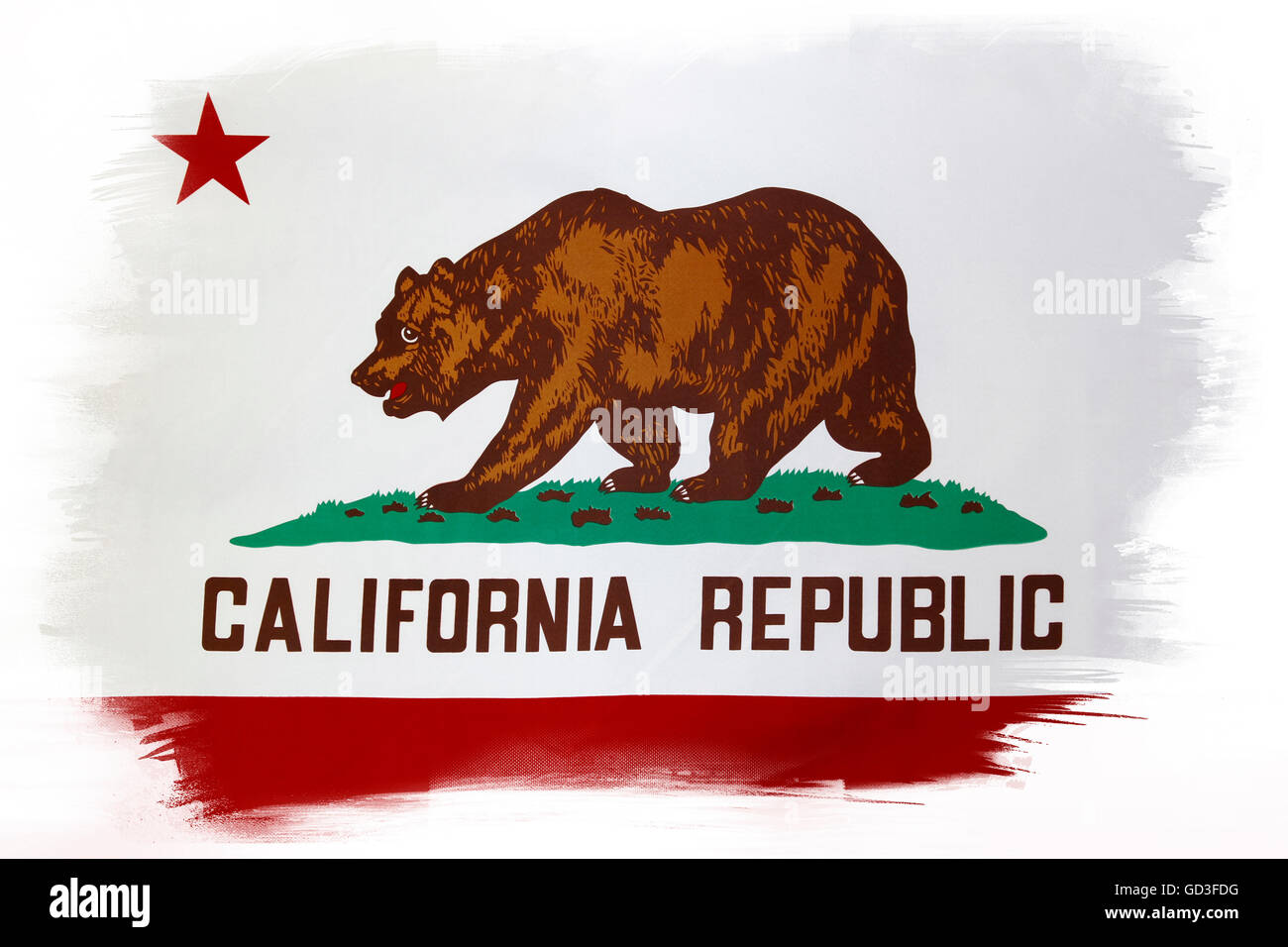 California flag on plain background Stock Photo