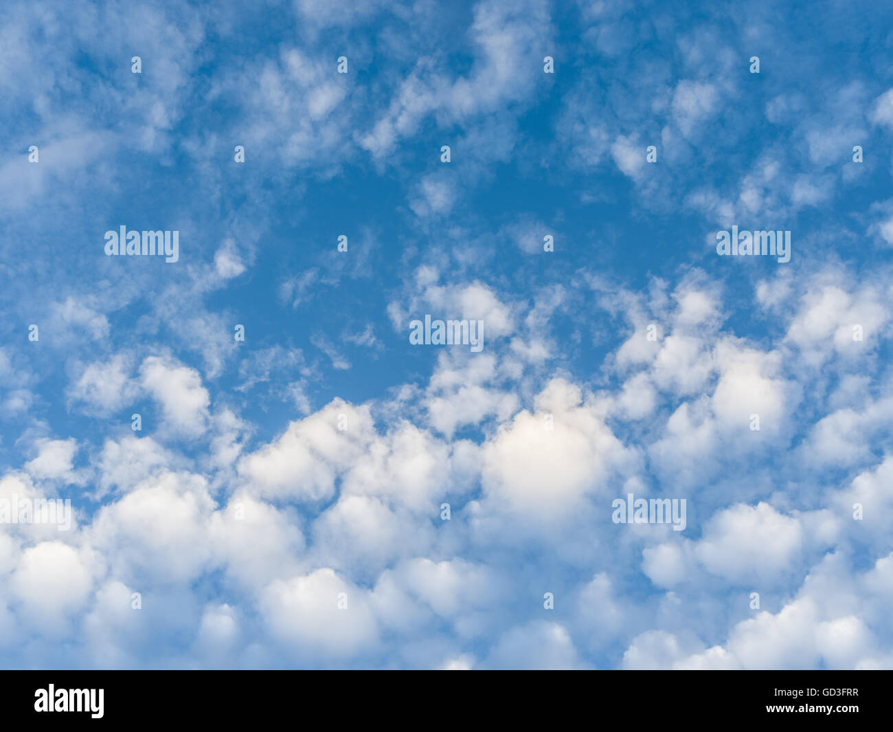 Heap clouds in the blue sky. Nature background. Stock Photo