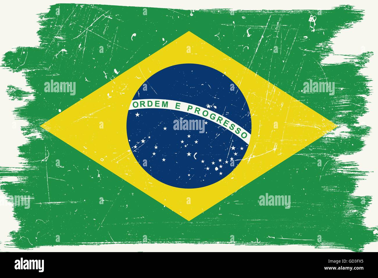Grunge brush brazil national flag Stock Vector Images - Alamy