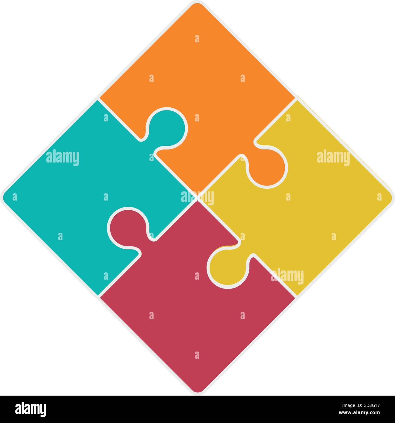 square in four puzzle pieces icon Stock Vector Image & Art - Alamy