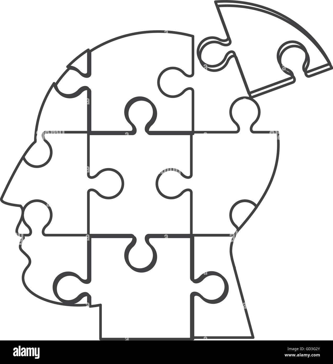 human head in puzzle pieces icon Stock Vector Image & Art - Alamy
