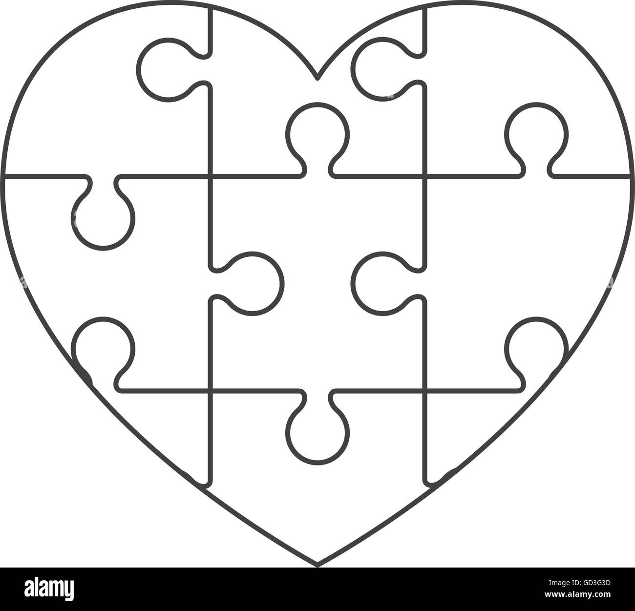 heart in puzzle pieces icon Stock Vector Image & Art - Alamy