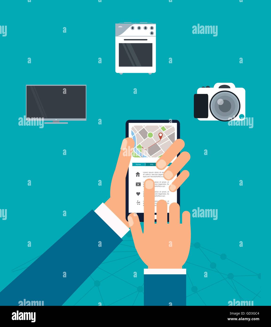 gadgets icon set. Internet of things design. Vector graphic Stock ...