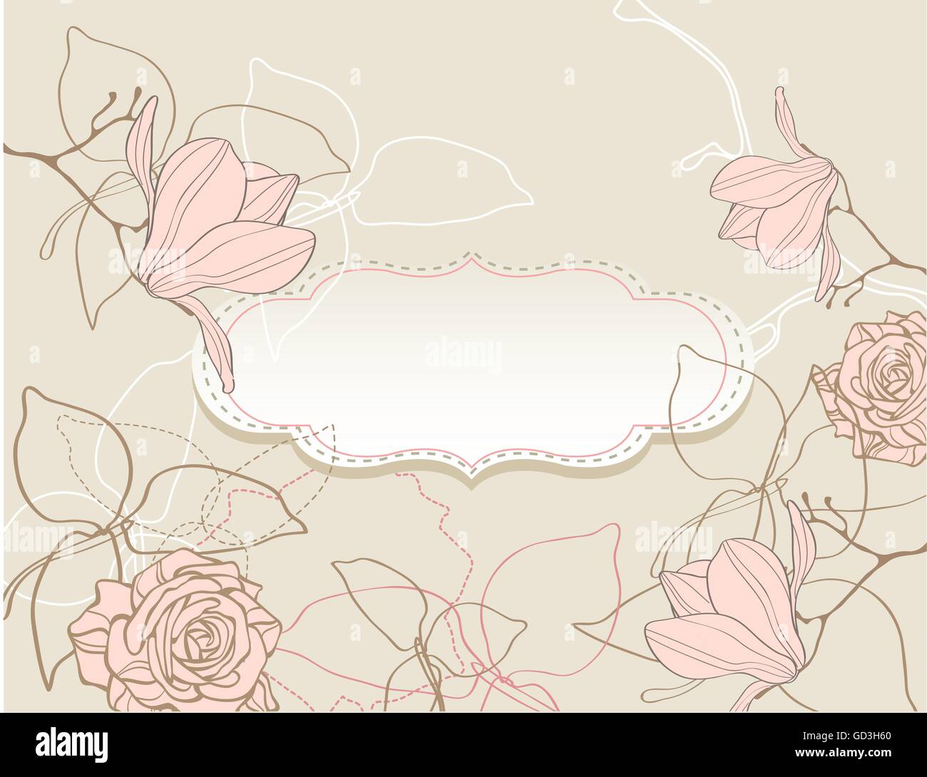 Vintage style background with flowers Stock Vector Image & Art - Alamy