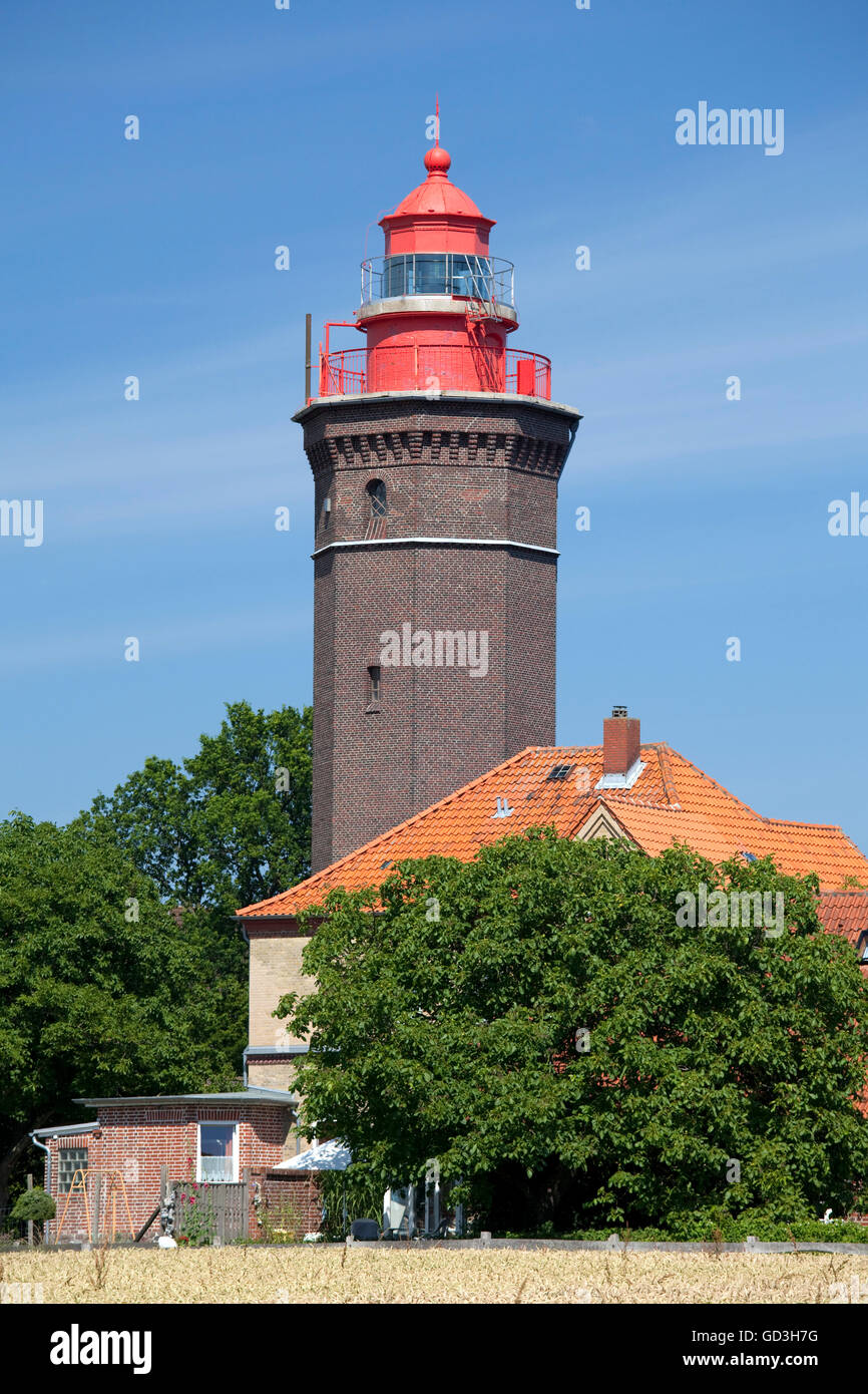 Lighthouse, Damesvoeved, Luebecker Bucht bay, Baltic Sea coast, Schleswig-Holstein Stock Photo
