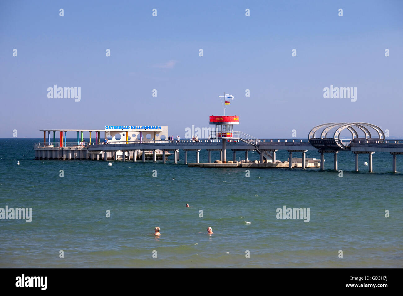Pier, Baltic resort Kellenhusen, Luebecker Bucht bay, Baltic Sea coast, Schleswig-Holstein Stock Photo
