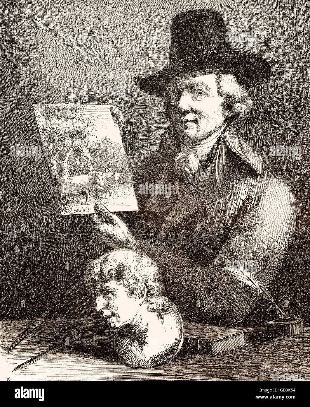 Jean-Jacques de Boissieu, 1736-1810, a French draughtsman, etcher and engraver, Jean-Jacques de Boissieu, 1736-1810, ein französ Stock Photo