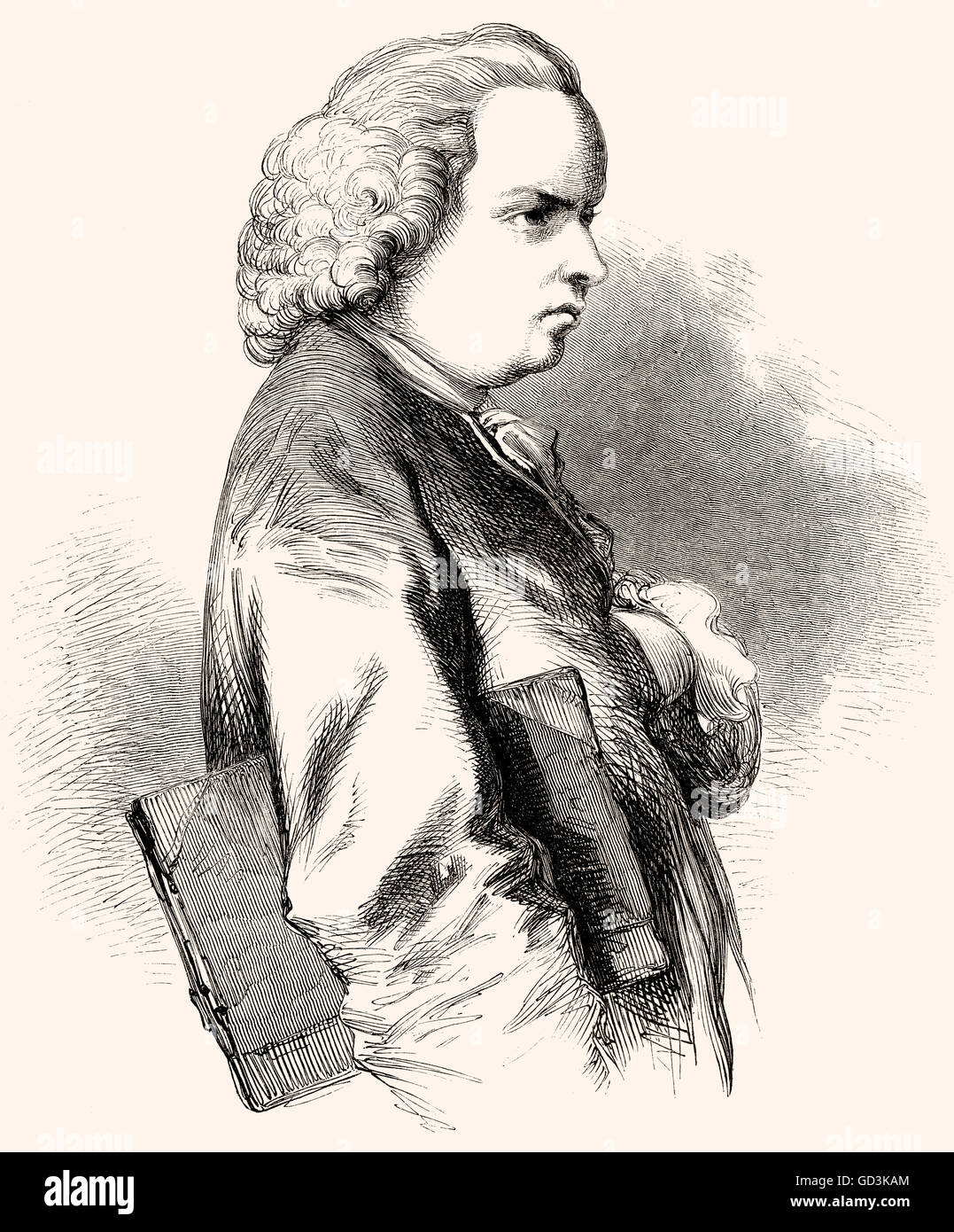 Oliver Goldsmith 1728 - 1774, an Irish writer and physician Stock Photo