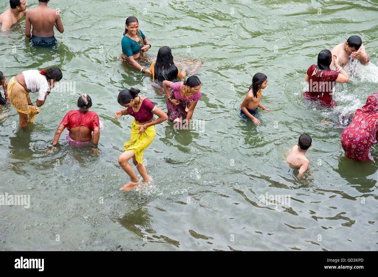 Indian boy bathing in river hires stock photography and images Alamy