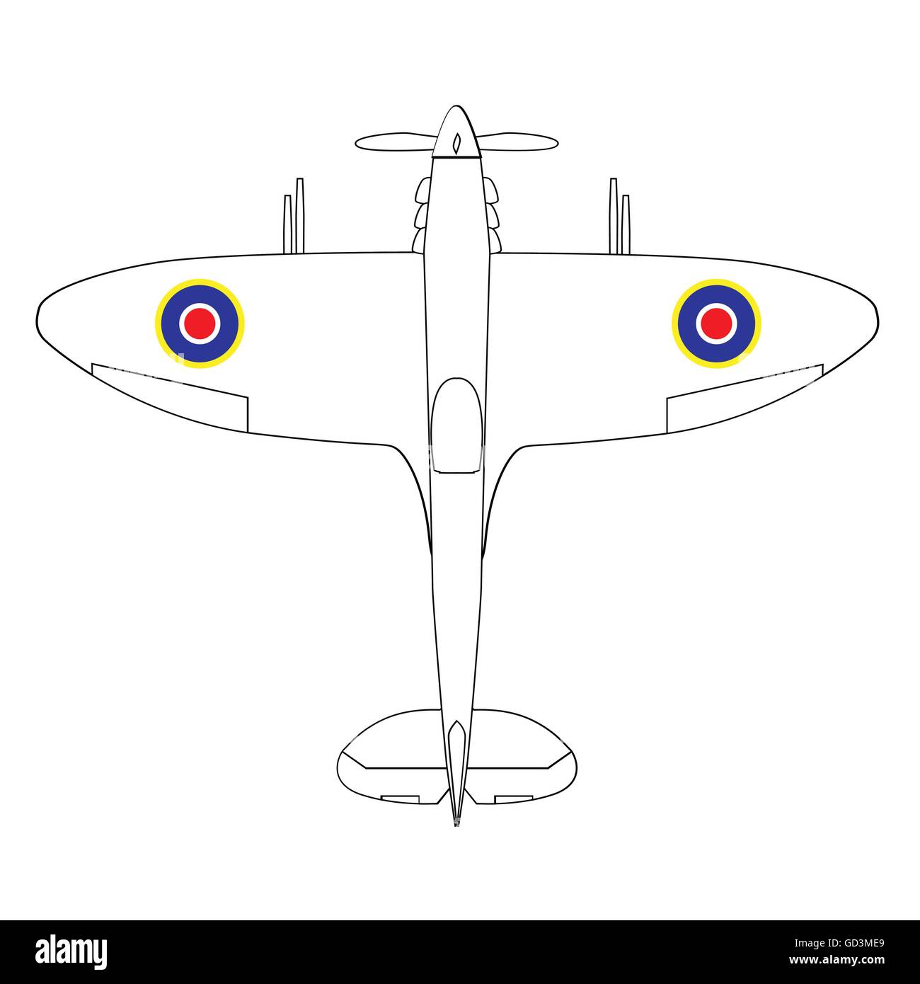 A typical world war two British fighter aircraft Stock Vector